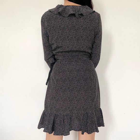 NWT Club Monaco polka dot ruffle wrap dress 00 - Picture 2 of 6